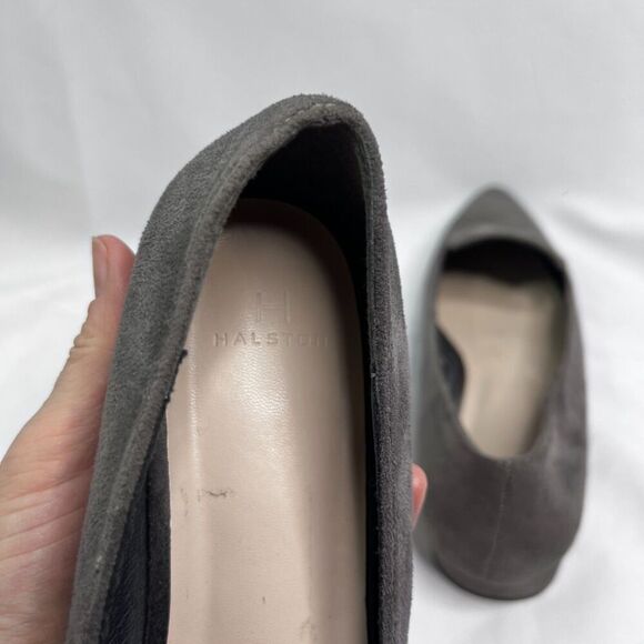 H by Halston Barcelona Gray Vegan Suede Pointed Toe Slip On Flats Size 7.5 - Picture 7 of 12